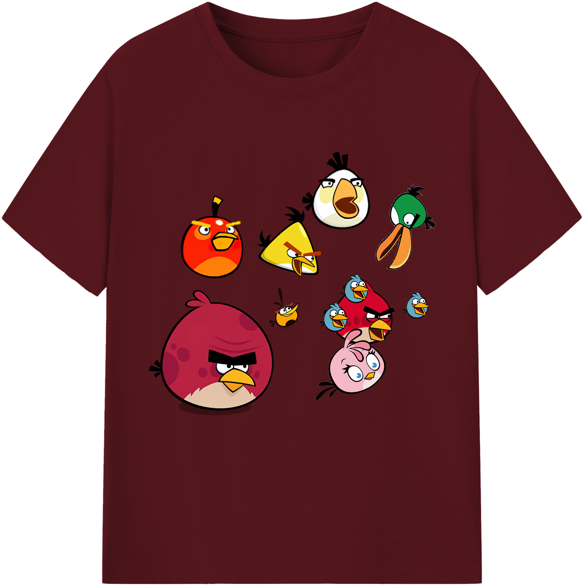 （画像用） Angry Birds アングリーバード 綿100％半袖Tシャツ（フロントプリント）